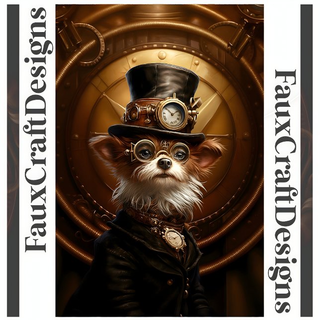 Decoupage Cute Steampunk Dog Hat Goggles Right 110 Tissue Paper (Creator Uploaded)