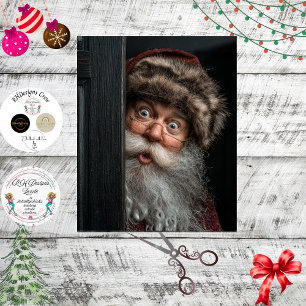 Decoupage Daniel Boone Santa Claus Peek Art Tissue Paper