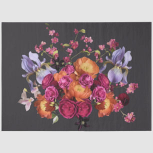 Decoupage Dark Botanical Bloom Tissue Paper