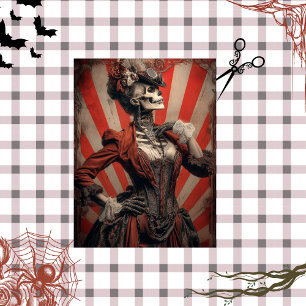 Decoupage Dark Steampunk Skeletal Circus Tissue Paper