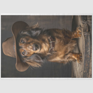 Decoupage Dashaud the Cowboy Canine  Tissue Paper