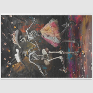 Decoupage Day of Dead Skeleton Dancing Tissue Paper