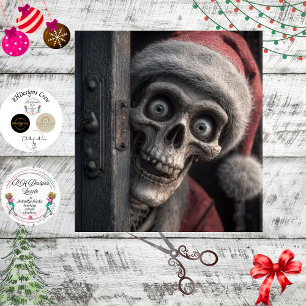 Decoupage Dead Serious Santa Claus Skeleton Peek Tissue Paper