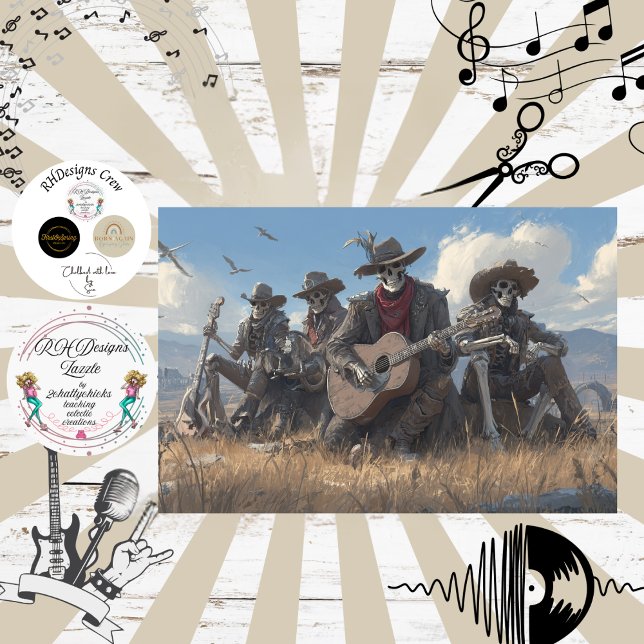 Decoupage Desert Skeleton Fur Feathers Funk Band Tissue Paper (Creator Uploaded)