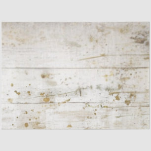 Decoupage Distressed Cream Wooden Panel Faux Wall Tissue Paper