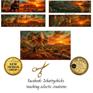 Decoupage Drawer Panels Australian Wildlife 29x8 Wrapping Paper Sheet