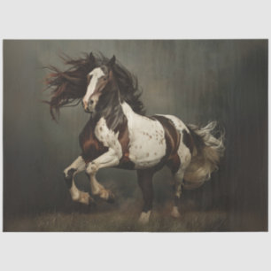 Decoupage Dynamic Gypsy Vanner or Pinto Horse  Tissue Paper