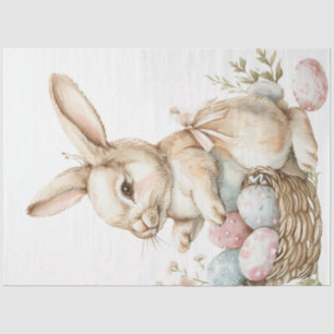 Decoupage Easter Bunny Eggs Decorations Tissue Paper