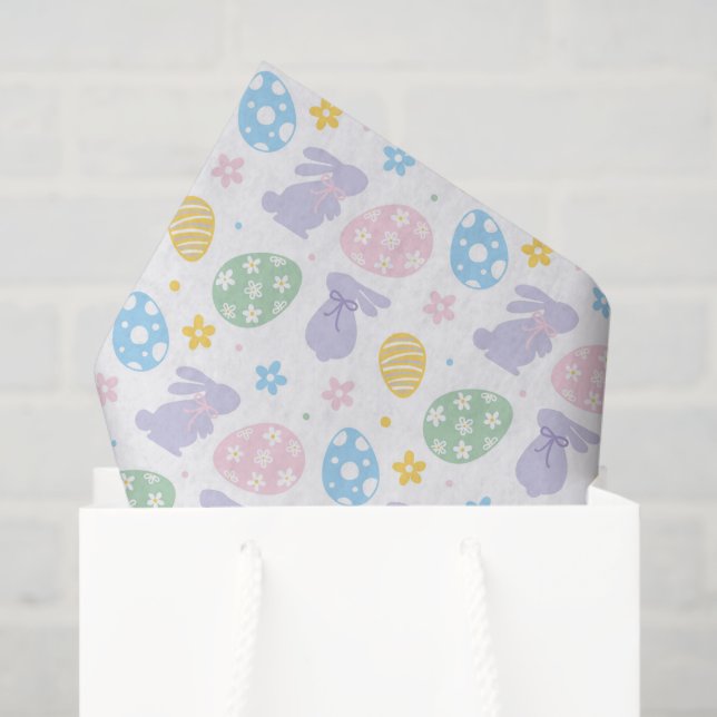 Decoupage Easter Bunny Eggs Pastel Tissue Paper (Gift Bag)