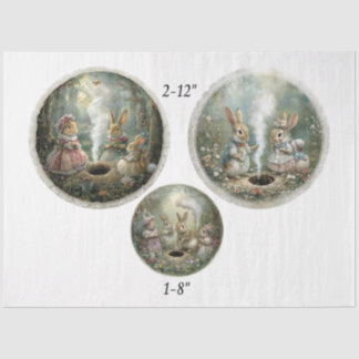 Decoupage Easter Storybook Forest 12" & 8" Circles Tissue Paper