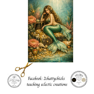 Decoupage Enchanted Mermaid Treasure Fantasy Tissue Paper