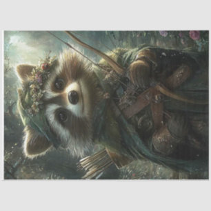 Decoupage Enchanted Racoon Forest Archer Tissue Paper