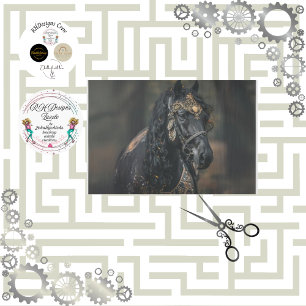 Decoupage Equestrian Arabian Horse Steampunk Tissue Paper