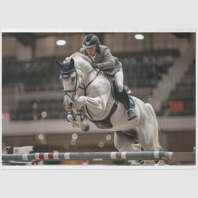 Decoupage Equestrian Horse and Rider Tissue Paper (Front)