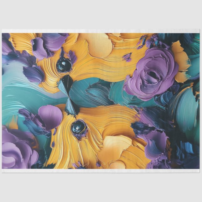 Decoupage Exotic Conure Parrots Vibrant Coloured  Tissue Paper (Front)