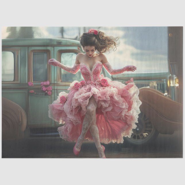 Decoupage Fairy-Tale Whimsical Dress Valentine  Tissue Paper (Front)