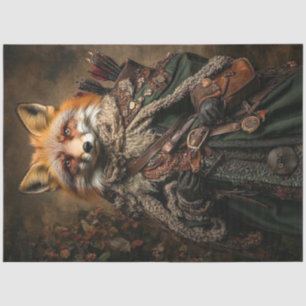 Decoupage Fantasy Fox Mediaeval Style Attire Tissue Paper