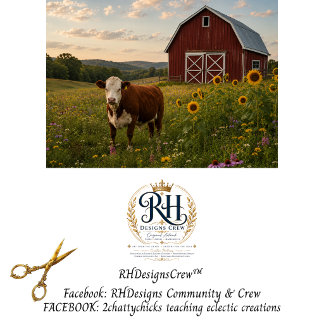 Decoupage Farmhouse Cow Sunflower Field Tissue Paper