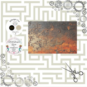 Decoupage Faux Finish Patina Copper  Tissue Paper