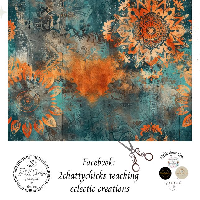 Decoupage Faux Mixed Media Patina Burnt Orange  Tissue Paper (Creator Uploaded)