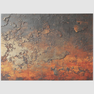 Decoupage Faux Rust Patina Copper Finish  Tissue Paper