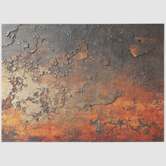 Decoupage Faux Rust Patina Copper Finish  Tissue Paper (Front)