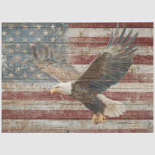 Decoupage Flag Distress Background Eagle in Flight Tissue Paper