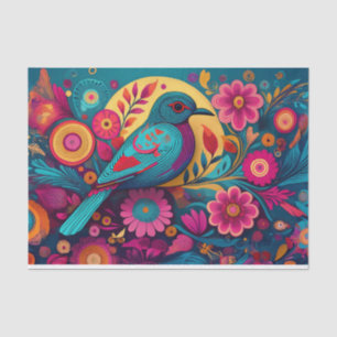 Decoupage-Folk Art Bird-Tissue Paper