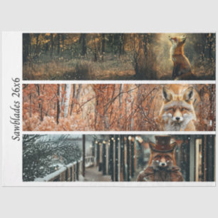 Decoupage Fox Forest Scenes Handsaw Panels Tissue Paper