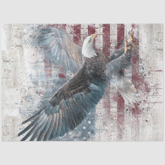 Decoupage Freedom In Flight 4th of July  Tissue Paper (Front)