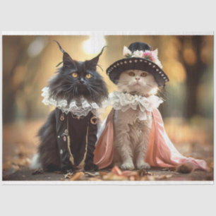 Decoupage French Cats Mystique & Duchess  Tissue Paper