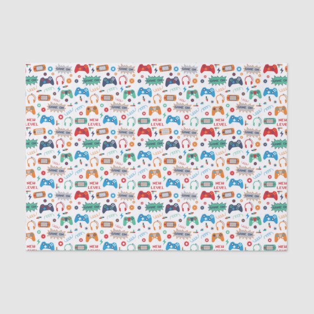 Decoupage Gaming Gamer Video Games Tissue Paper (Front)