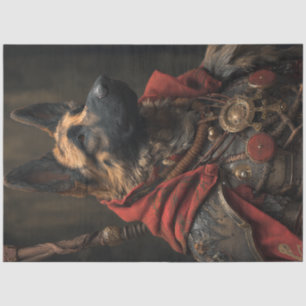 Decoupage German Shepard Steampunk Bronze Armour Tissue Paper