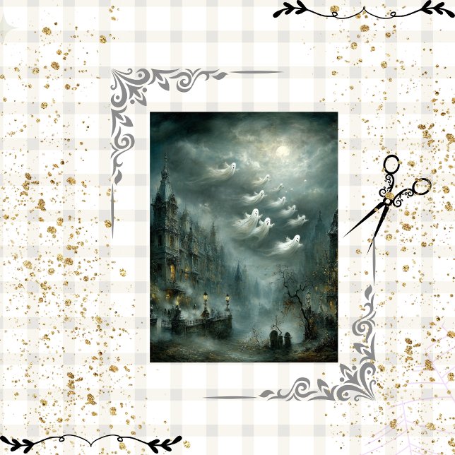 Decoupage Ghost Light Hollow Fog Covered Castle  Tissue Paper (Creator Uploaded)