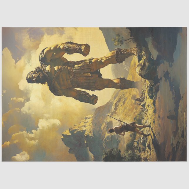 Decoupage Giant Goliath & David  Tissue Paper (Front)