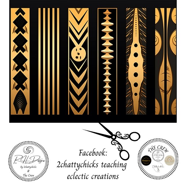 Decoupage Gold Black Ornamental Patterns Inlay  Tissue Paper (Creator Uploaded)