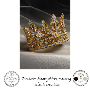 Decoupage Gold Diamond Royal Crown Artwork  Tissue Paper
