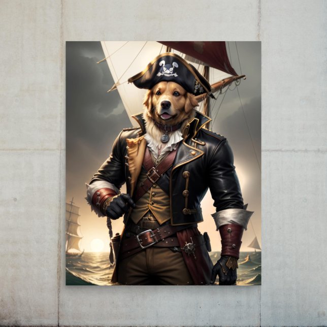Decoupage - Golden Retriever Pirate Dog -  Tissue Paper (Creator Uploaded)