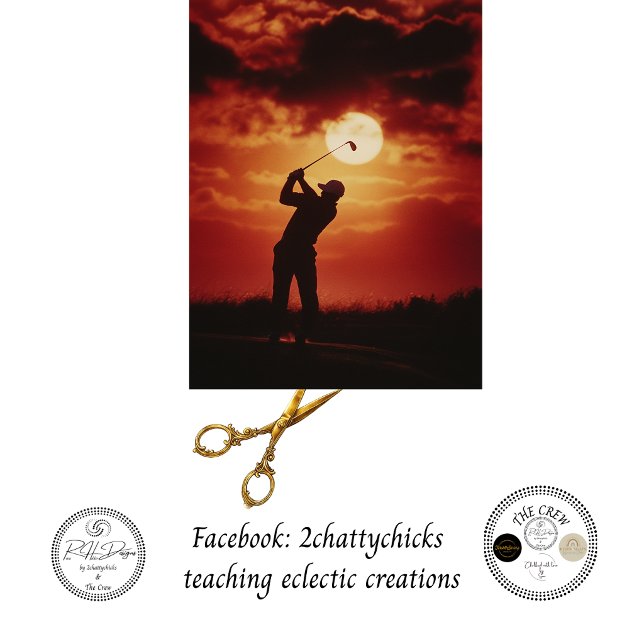 Decoupage Golfer Silhouette Fiery Horizon  Tissue Paper (Creator Uploaded)