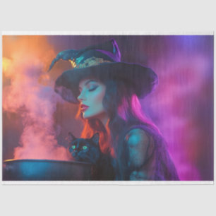 Decoupage Good Witch Cooking Brew Coloured Smoke Tissue Paper