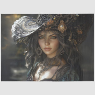 Decoupage Gothic Elegance Lady Seraphina  Tissue Paper