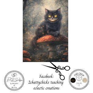 Decoupage Gothic Enchanted Forest Inspired Cat Tissue Paper
