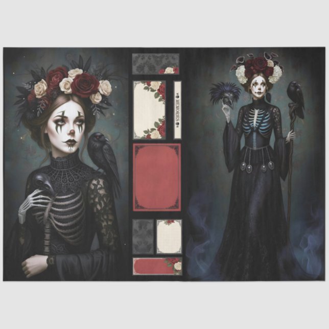 Decoupage Gothic Rose Queen – Dark Romantic Art  Tissue Paper (Front)