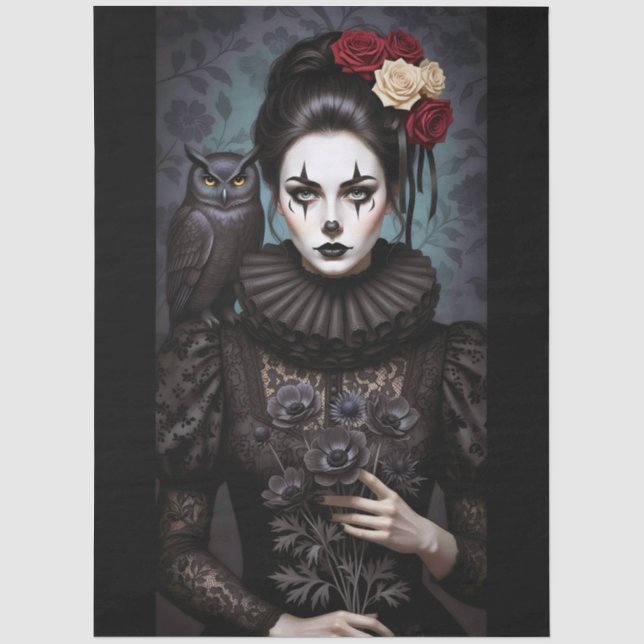 Decoupage Gothic Rose Queen – Dark Romantic Art  Tissue Paper (Front)