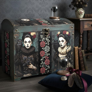 Decoupage Gothic Rose Queen – Dark Romantic Art Tissue Paper