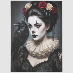 Decoupage Gothic Rose Queen – Dark Romantic Art  Tissue Paper