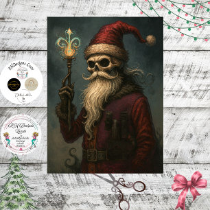 Decoupage Gothic Skeletal Santa Tissue Paper