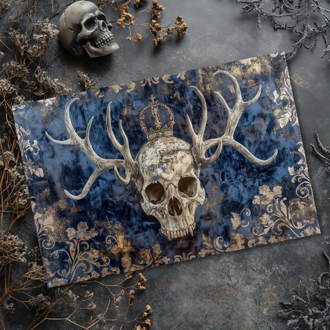 Decoupage gothic skeleton art antlers tissue paper (Creator Uploaded)