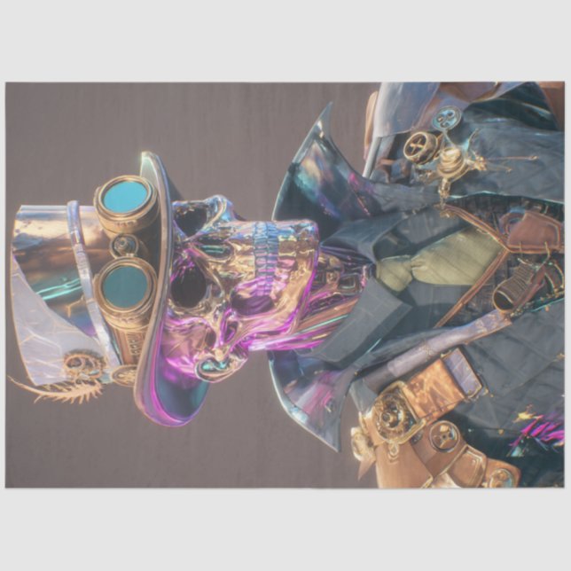 Decoupage Gothic Skeleton Prism Bones Tissue Paper (Front)