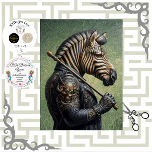 Decoupage Gothic Zebra Warrior  Tissue Paper